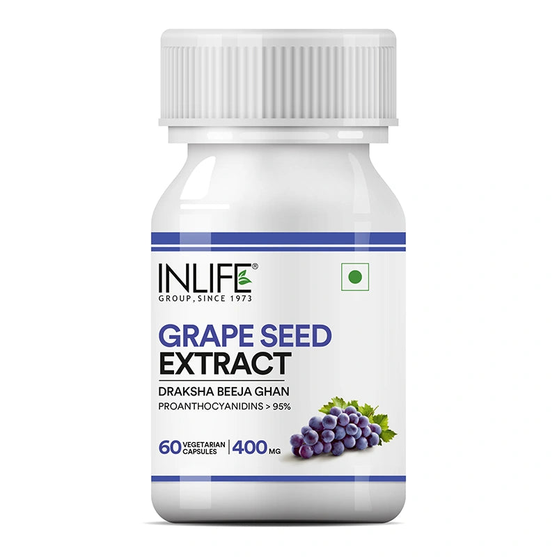 Inlife Grape seed extract 60 caps front bottle .image