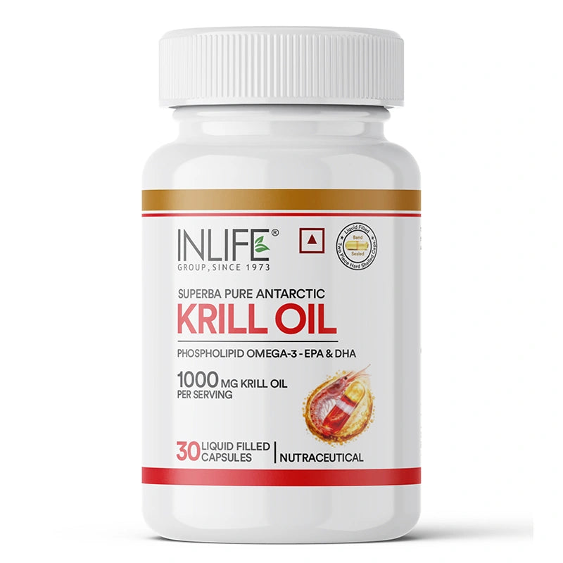 Inlife Krill Oil Capsules Front Bottle. Image