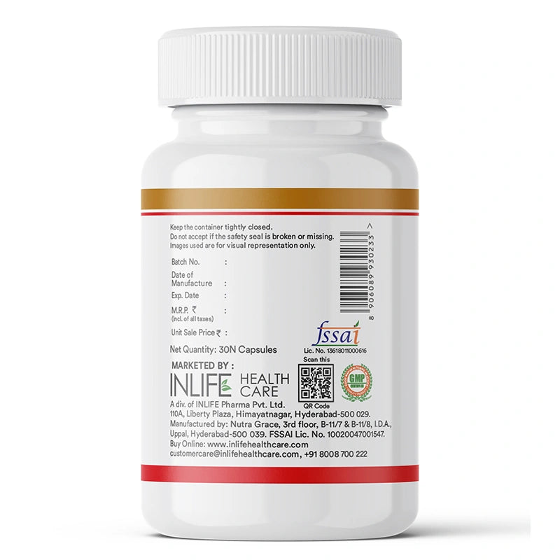Inlife Krill Oil Capsules Right Bottle. Image