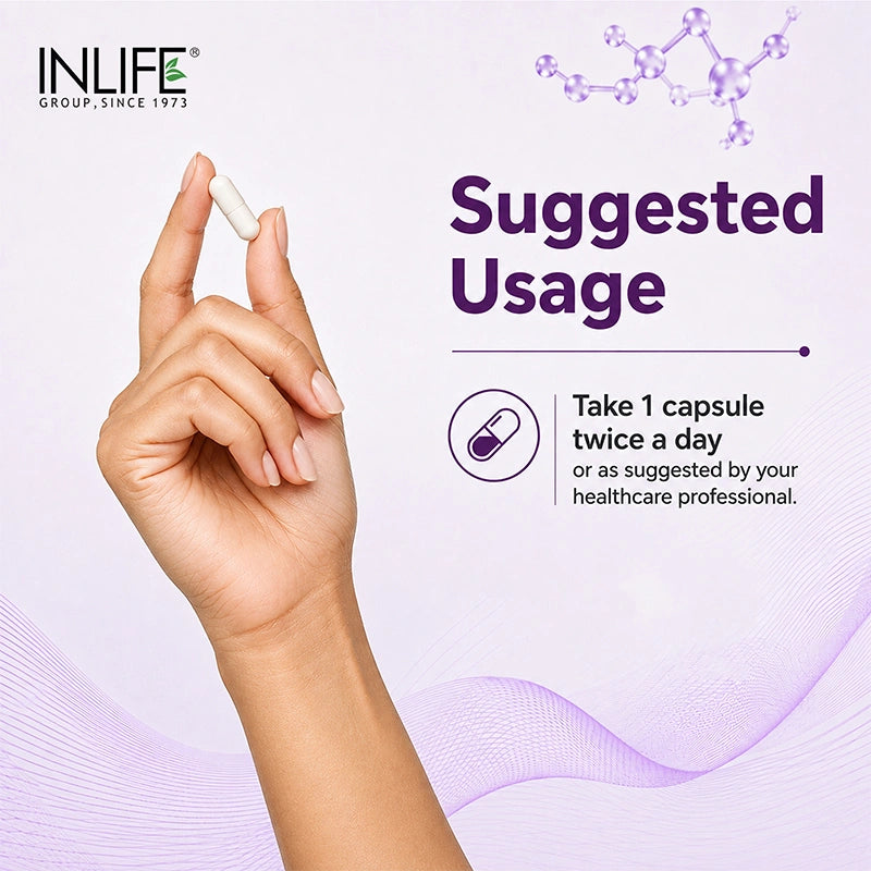 Inlife L-Arginine capsules suggested usage .image