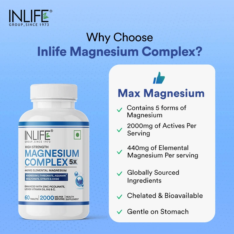 Inlife 5x magnesium complex tablets key features image
