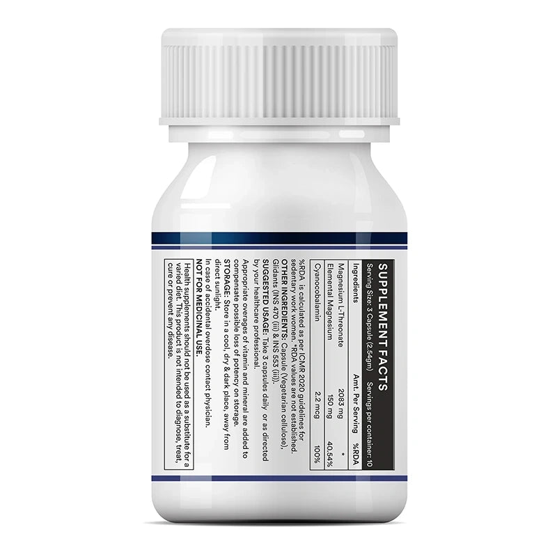 Inlife Magnesium L-Threonate-Capsules, High-Absorption Magnesium for Brain Wellness, Veg. Capsules