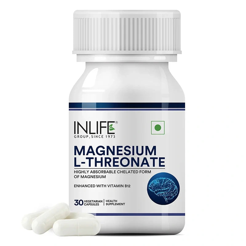 Inlife Magnesium L-Threonate-Capsules, High-Absorption Magnesium for Brain Wellness, Veg. Capsules