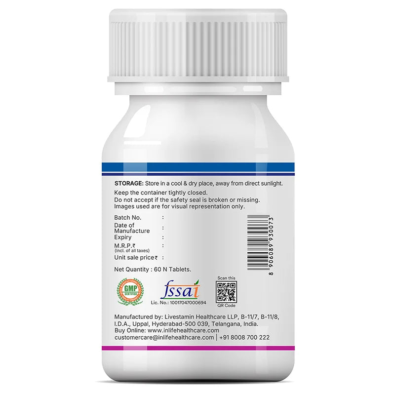 Inlife Multivitamin & mineral with pre & probiotics right bottle .image