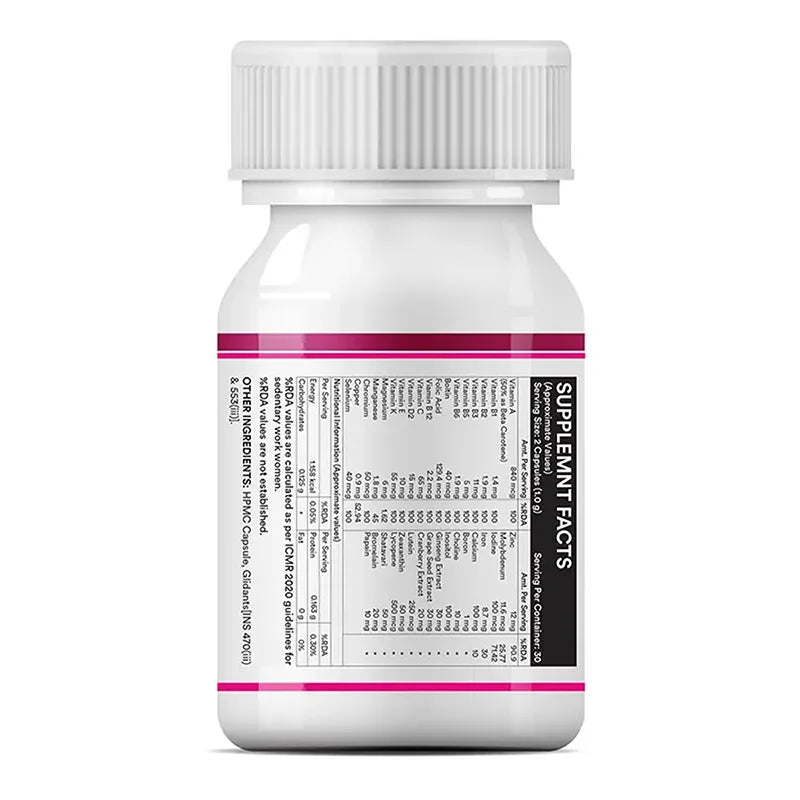 Inlife Multivitamin and minerals capsules for women right bottle .image