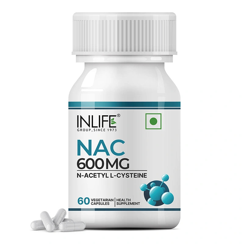 Inlife Nac 600mg front bottle with capsules image