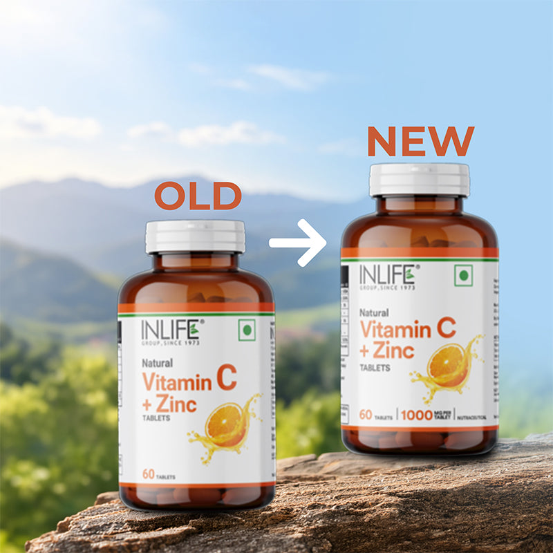 Inlife Natural vitamin-c + zinc product new and old .image