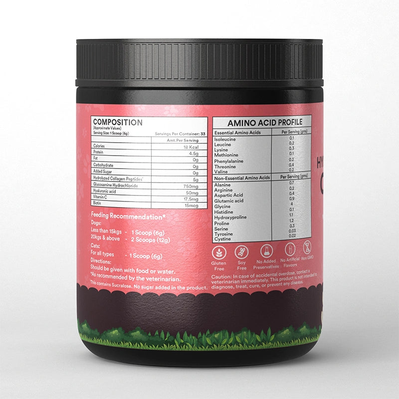 Inlife Pets collagen strawberry flavor left bottle .image