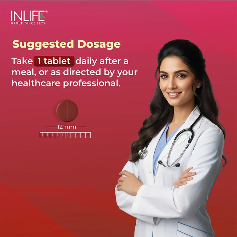 Inlife Vitamin B12 Supplement with ALA, Folic Acid, Inositol, Tablets (RDA Compliant)