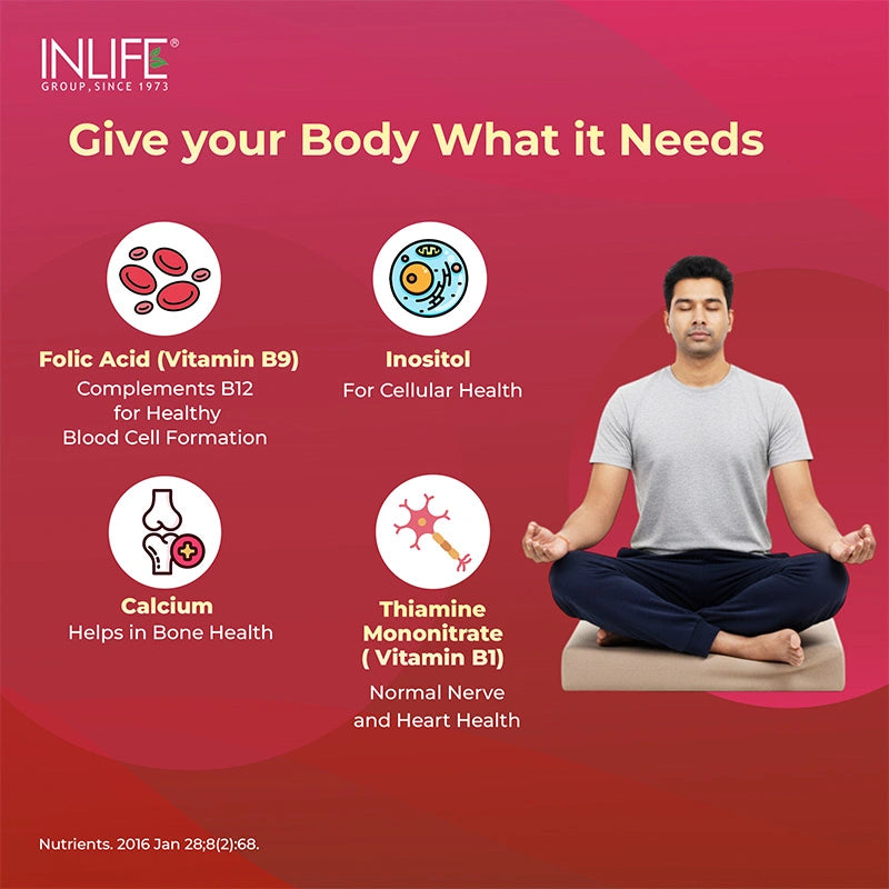 Inlife Vitamin B12 with ALA, Folic Acid, Tablets (RDA Compliant)