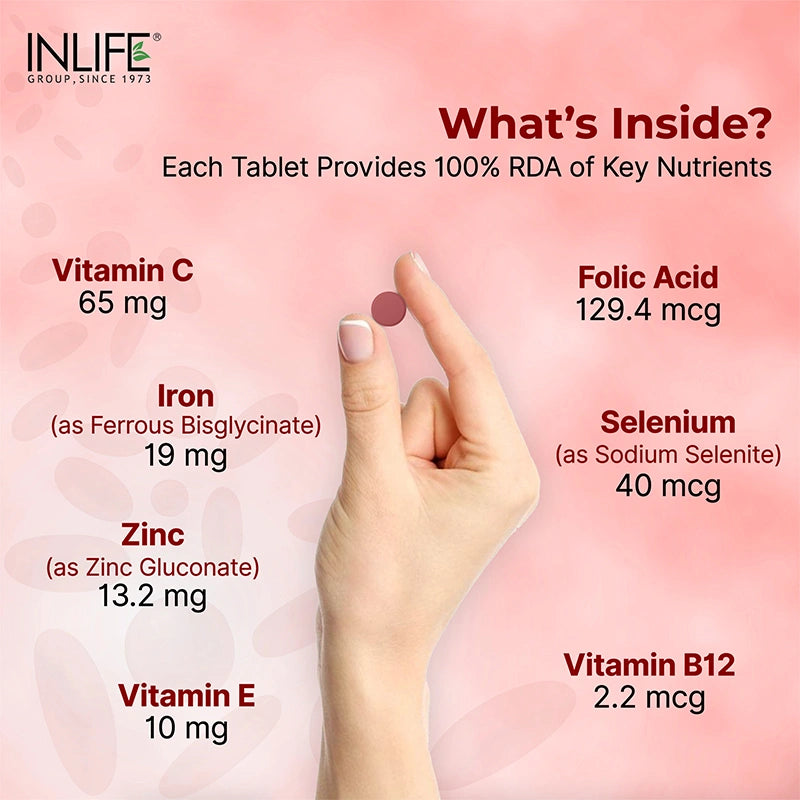 Inlife Chelated Iron Folic Acid Tablets