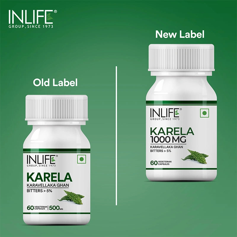 Inlife Karela Bitter Gourd Extract Supplement, 500mg, Veg. Capsules