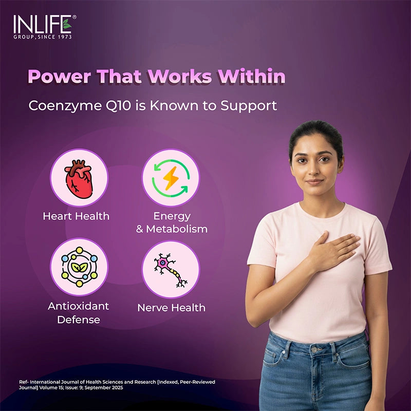 Inlife Coenzyme Q10 100 mg, Ubiquinone Chewable Tablets