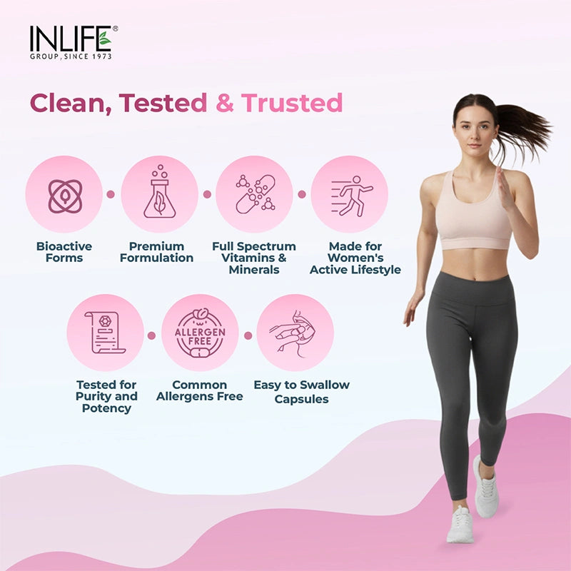 Inlife Multivitamin & Minerals Supplement for Women| Veg. Capsules