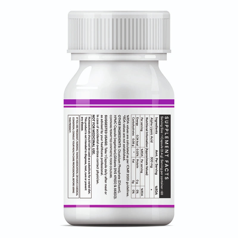 Inlife Alpha Lipoic Acid (ALA) 300mg Capsules