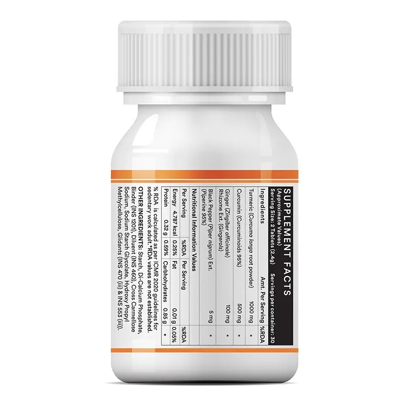 Inlife Turmeric Curcumin Tablets with Piperine | 95% Curcuminoids High-Absorption Supplements | Anti-Inflammatory & Antioxidant Support | 1605 mg per serving |60 Veg. Tablets