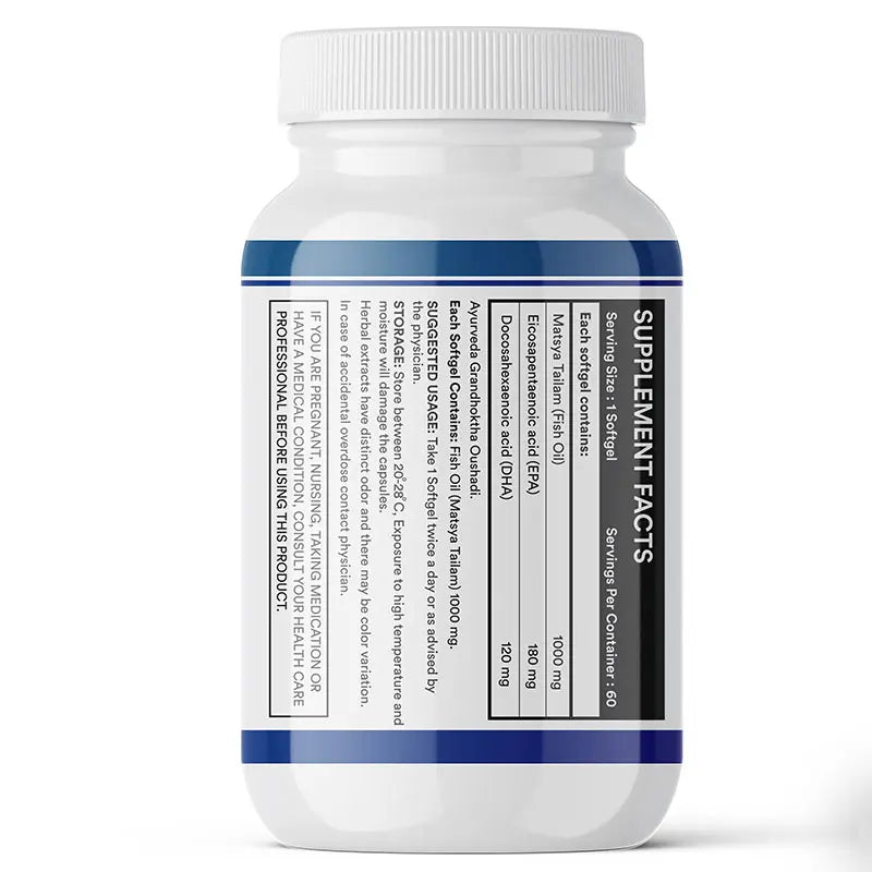 Inlife Fish Oil Capsules Omega 3 Supplement | 1000mg | 60 Softgels