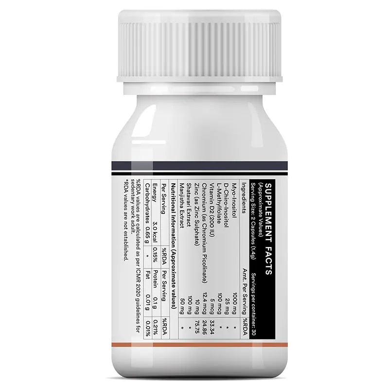 Inlife PCOS Balance Supplement for Women, Veg. Capsules