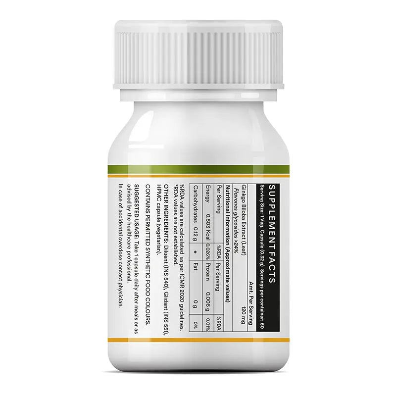 Inlife Ginkgo Biloba Supplement, 120mg, Veg. Capsules