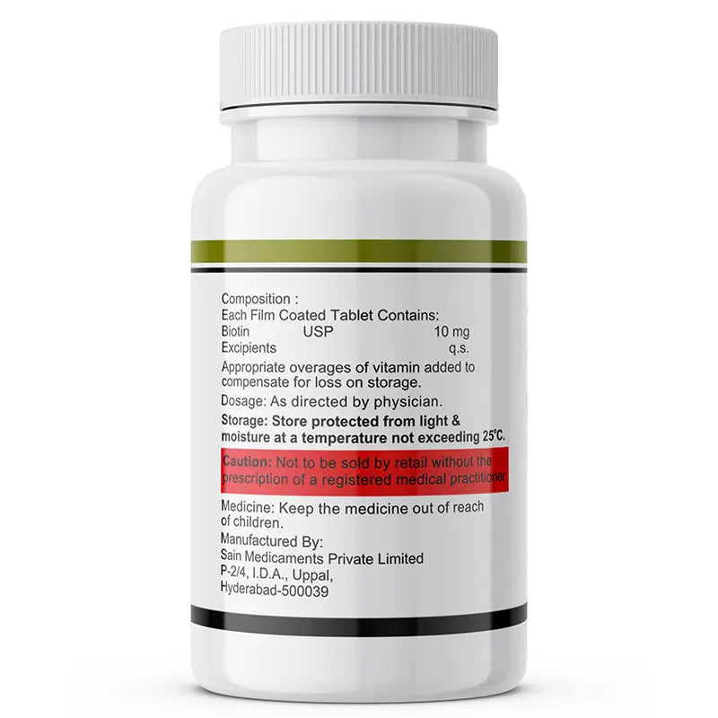 Inlife Biotin 10mg Tablets | Vitamin B7 Supplement Tablets