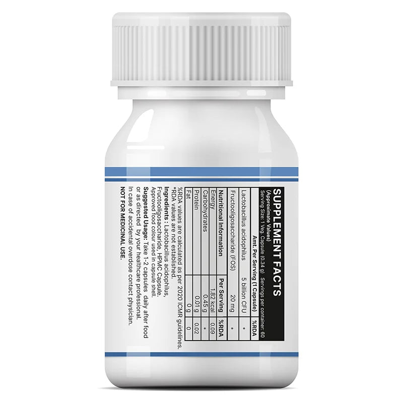 Inlife Lactobacillus Acidophilus Supplement, Veg. Capsules