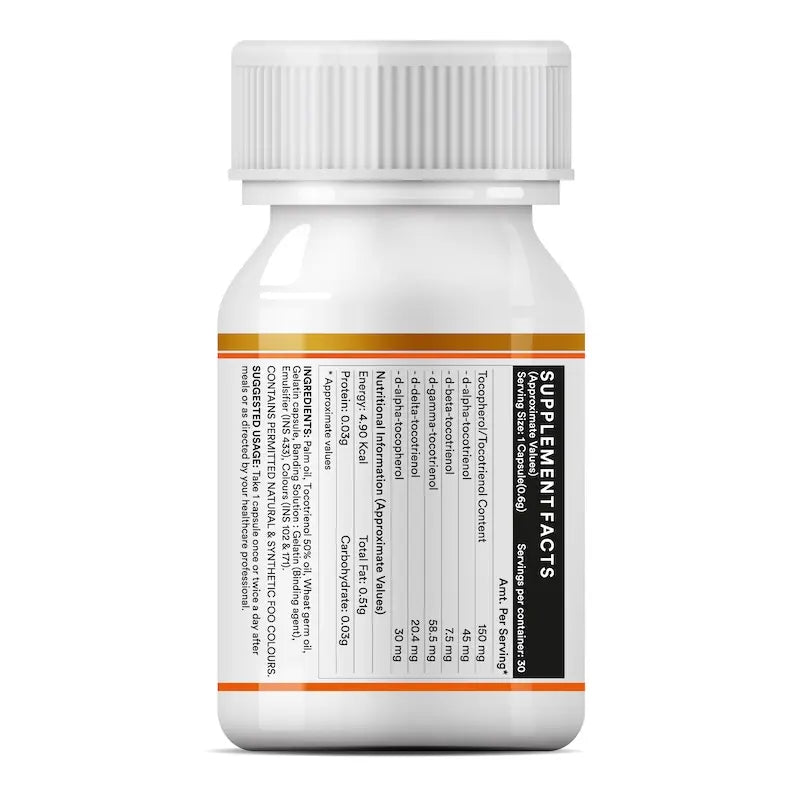 Inlife Tocotrienol Wheat Germ Oil Supplement, Vitamin E Family, Liquid-Filled Capsules