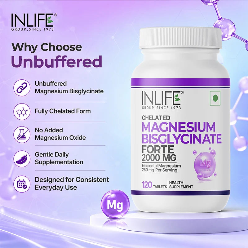 Inlife Chelated Magnesium Bisglycinate Forte 2000 mg Tablets
