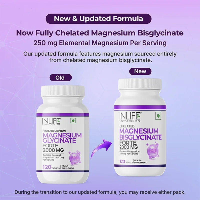 Inlife Chelated Magnesium Bisglycinate Forte 2000 mg Tablets