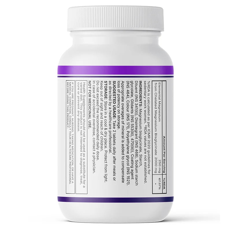 Inlife Chelated Magnesium Bisglycinate Forte 2000 mg Tablets