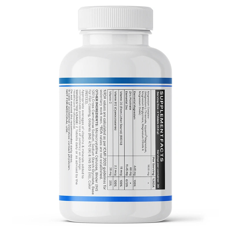 Inlife Magnesium 5X Complex, 440 mg (Elemental Mg) Tablets