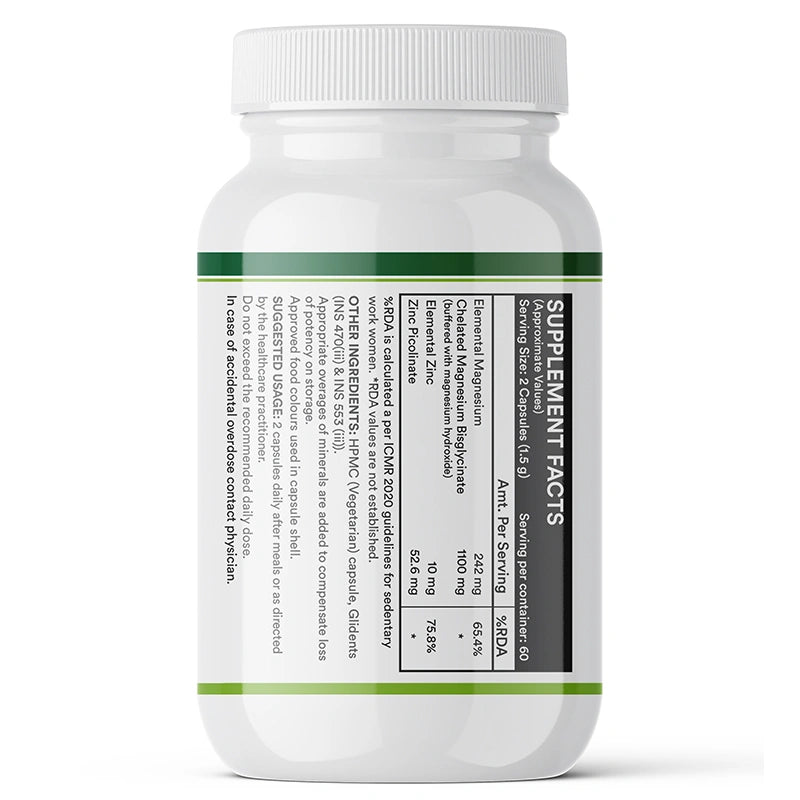 Inlife Magnesium Glycinate 1100 mg with Zinc Capsules