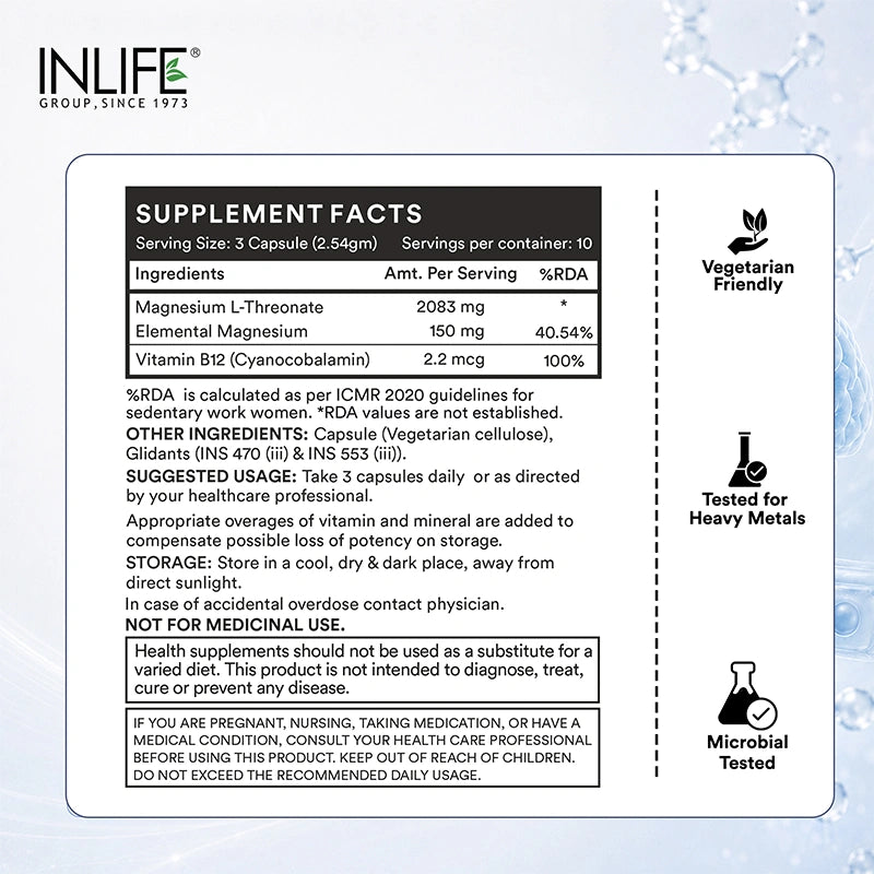 Inlife Magnesium L-Threonate Veg. Capsules