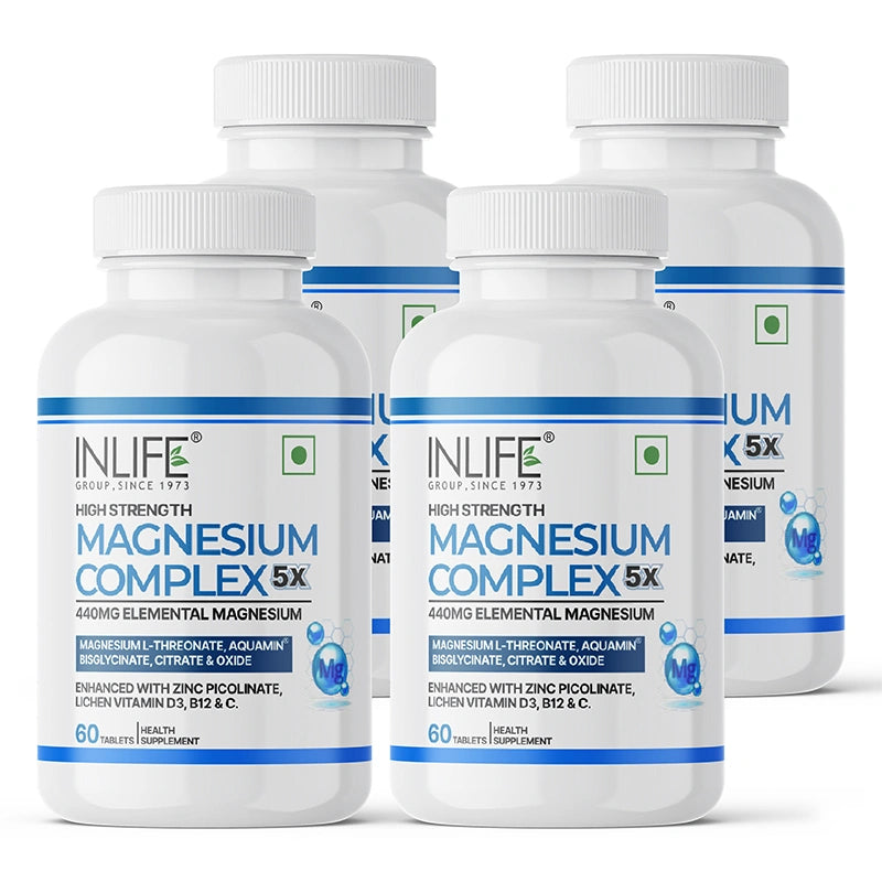Inlife Magnesium 5X Complex, 440 mg (Elemental Mg) Tablets