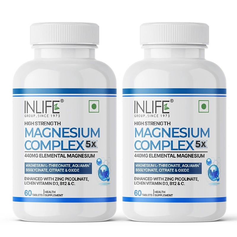 Inlife Magnesium 5X Complex, 440 mg (Elemental Mg) Tablets