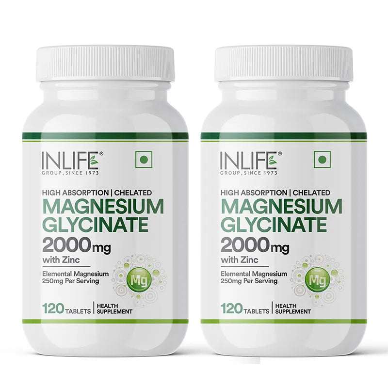 Inlife magnesium glycinate with zinc tablets pack 2