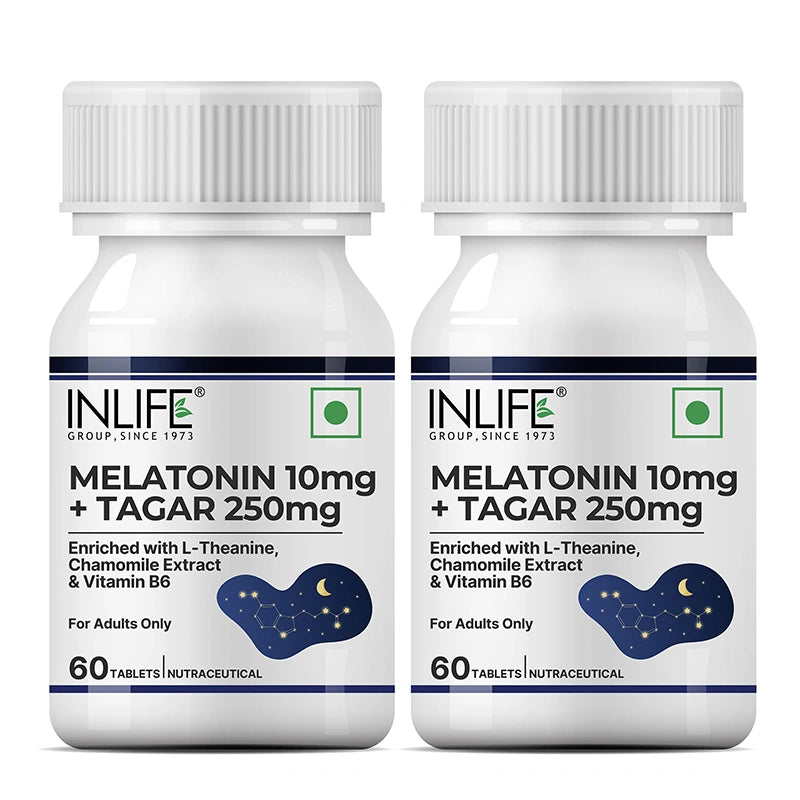Inlife Melatonin (10mg) with Tagar (250mg), Veg. Tablets