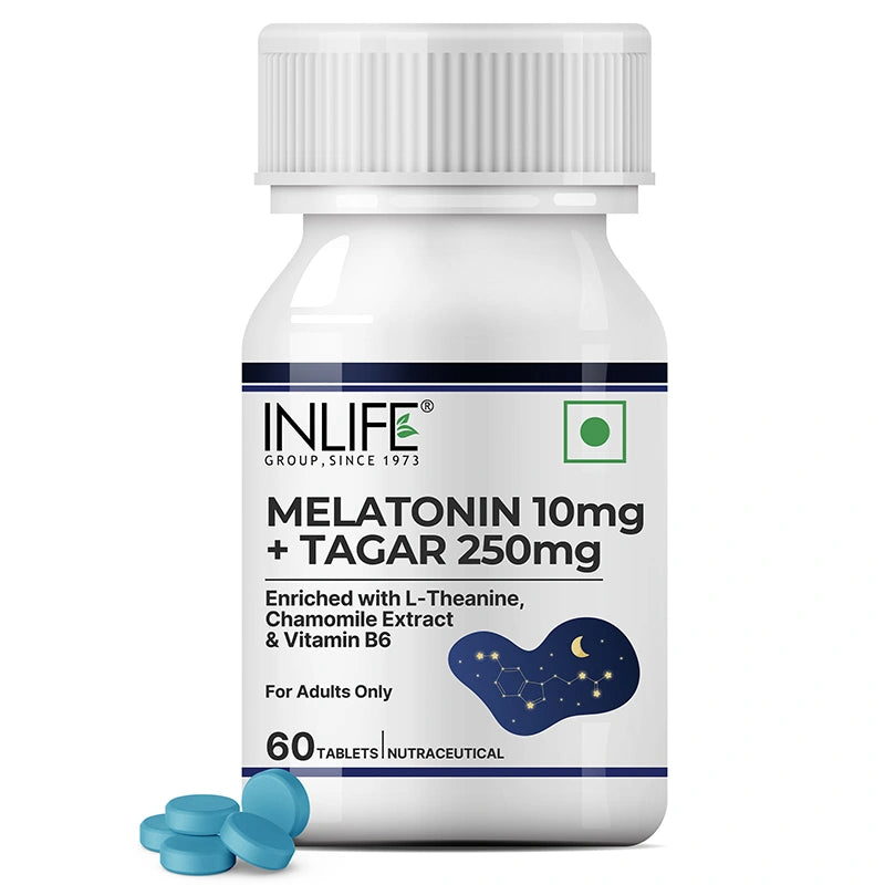 Inlife Melatonin (10mg) with Tagar (250mg), Veg. Tablets