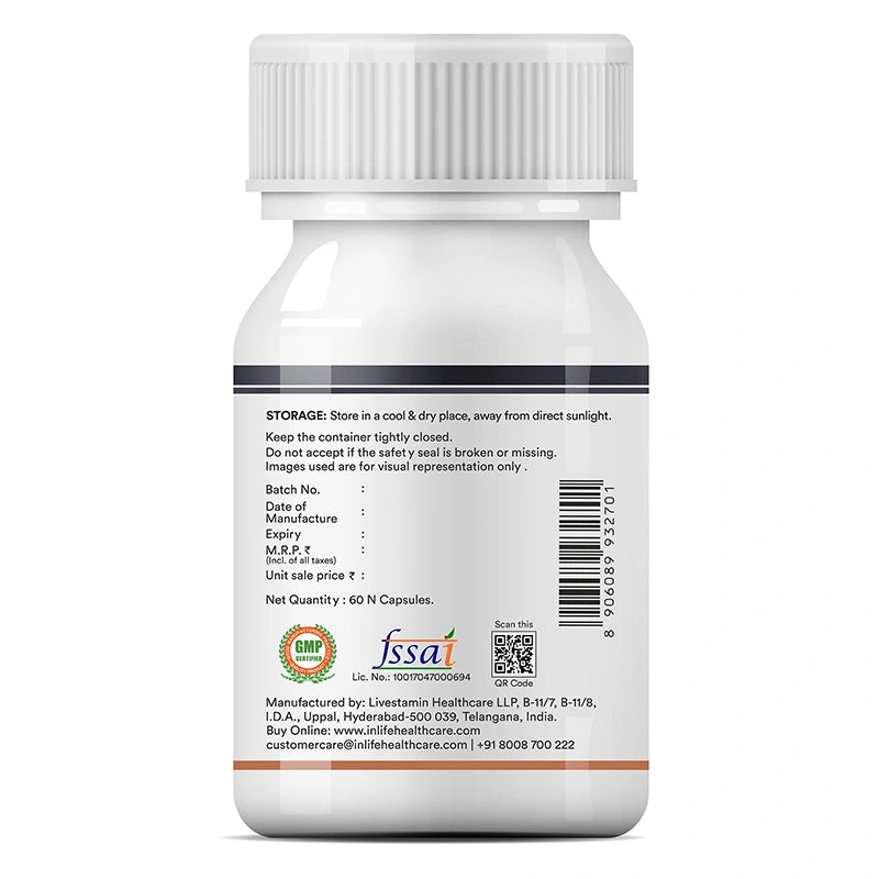 Inlife Myo-Inositol Supplement, Enriched with Ayurvedic herbs for Women, Veg. Capsules