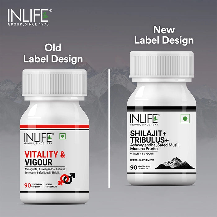 Inlife Shilajit+ Tribulus+ for Men and Women - 90 Veg. Capsules