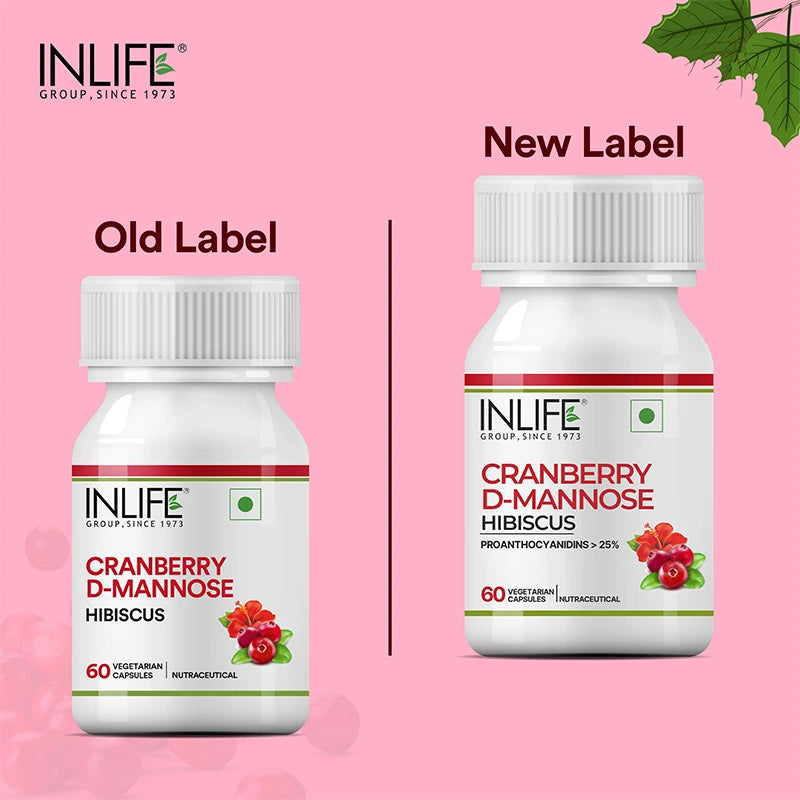 Inlife Cranberry, D-Mannose & Hibiscus, Veg. Capsules