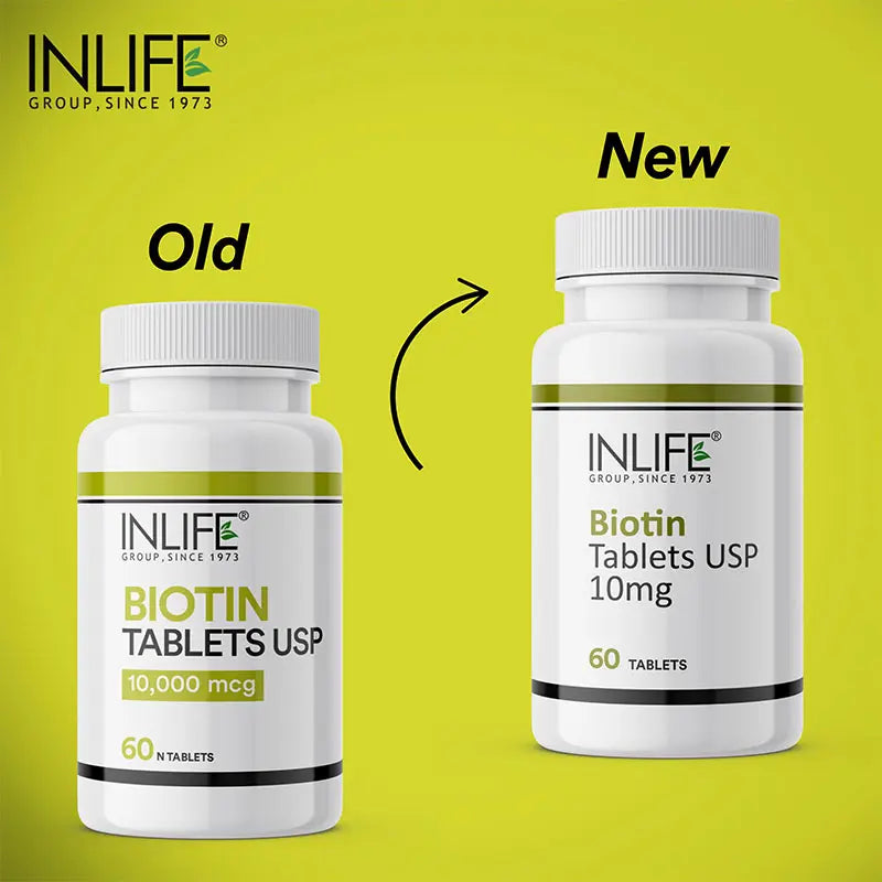 Inlife Biotin 10mg Tablets | Vitamin B7 Supplement Tablets
