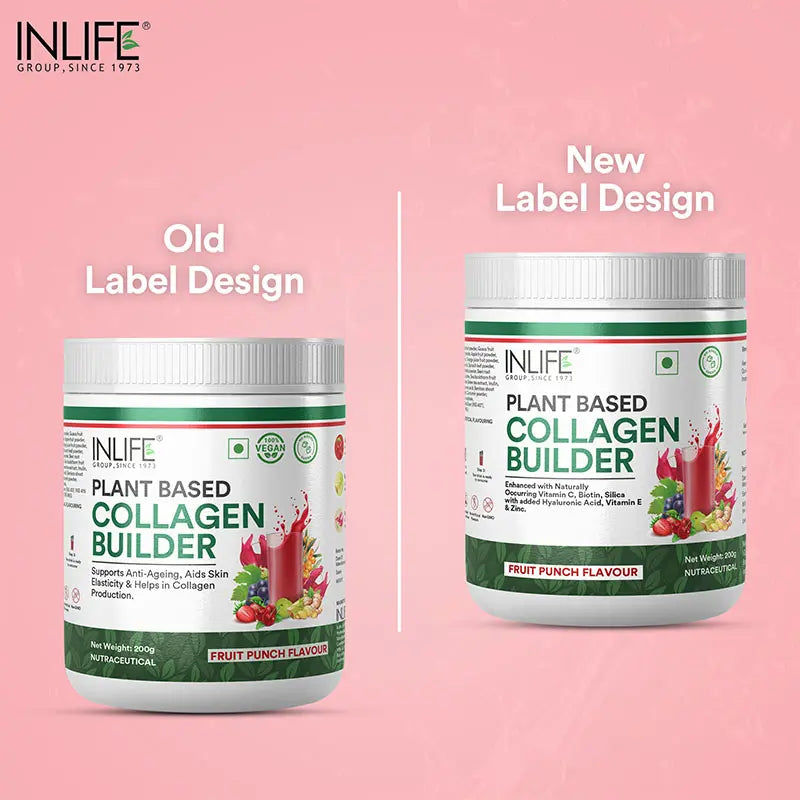 Inlife Plant Based Collagen Powder Supplement, Women & Men - 200g (Fruit Punch)