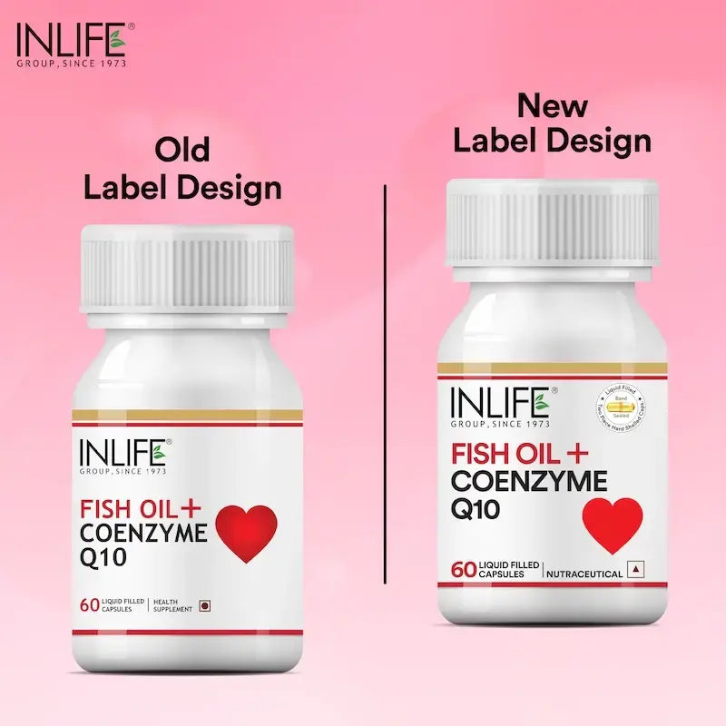 Inlife Fish Oil with CoQ10 Supplement | Liquid Filled Capsules