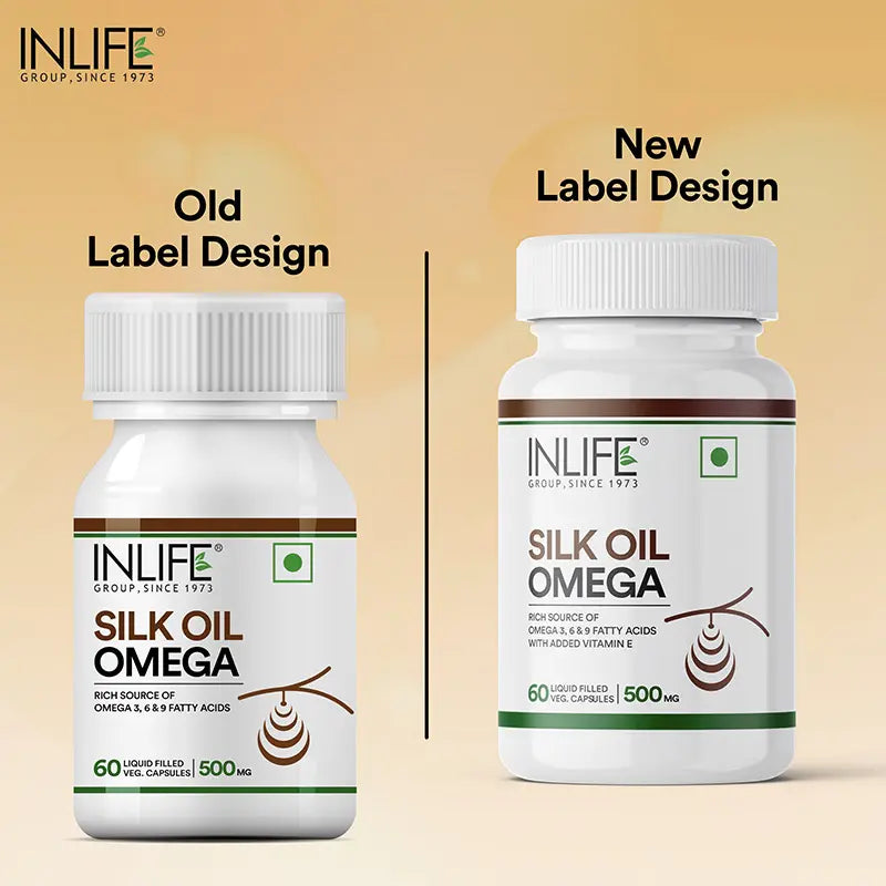 Inlife Silk Oil Veg. Omega 3 6 9 Capsules | 500mg | 60 Veg. Capsules