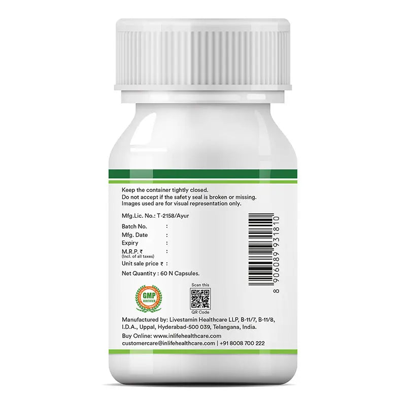 Inlife Natural Vitamin C Amla Extract |1000mg| 60 Veg. Capsules