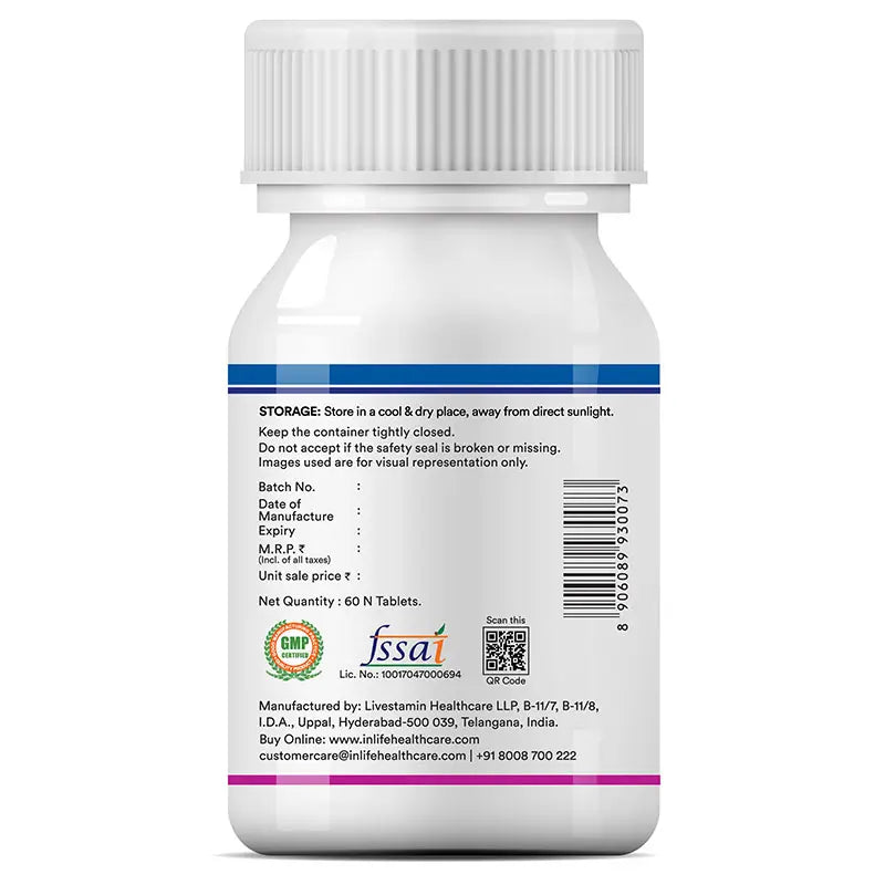 Inlife Multivitamin and Minerals Supplement with Ginseng, Grape Seed, Lutein & Probiotics | Vegetarian Tablets