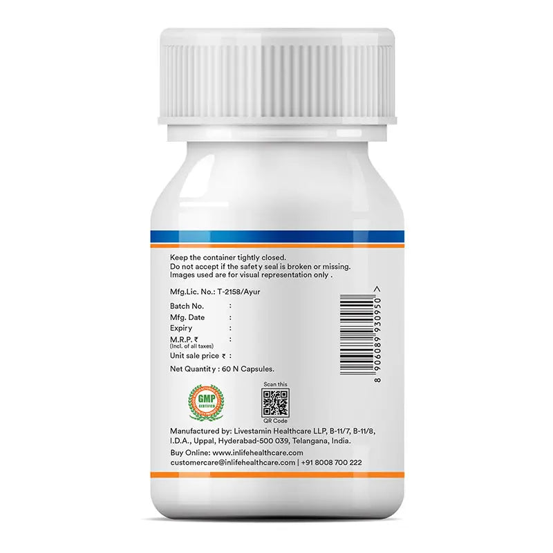 Inlife Energy Booster Supplement | 500mg | Veg. Capsules