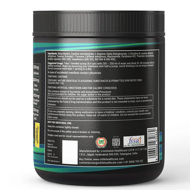 Inlife Pre-Workout Supplement | 200gms