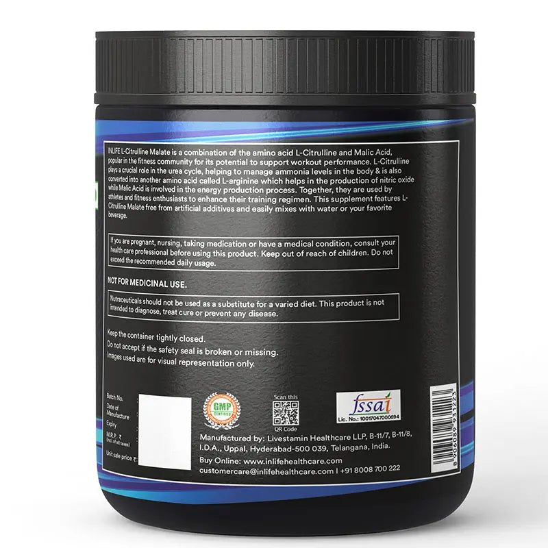 Inlife Citrulline Malate Powder 2:1 Supplement | 200 gms