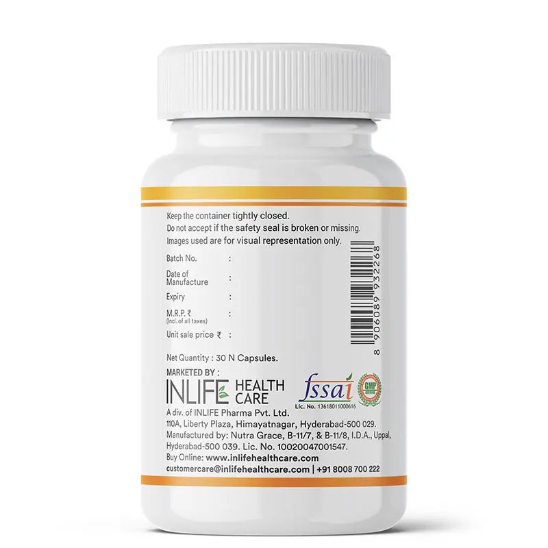 Inlife Plant Based Natural Vitamin E Capsules, Sunflower, Olive & Aloe Vera Oils | Veg. Capsules